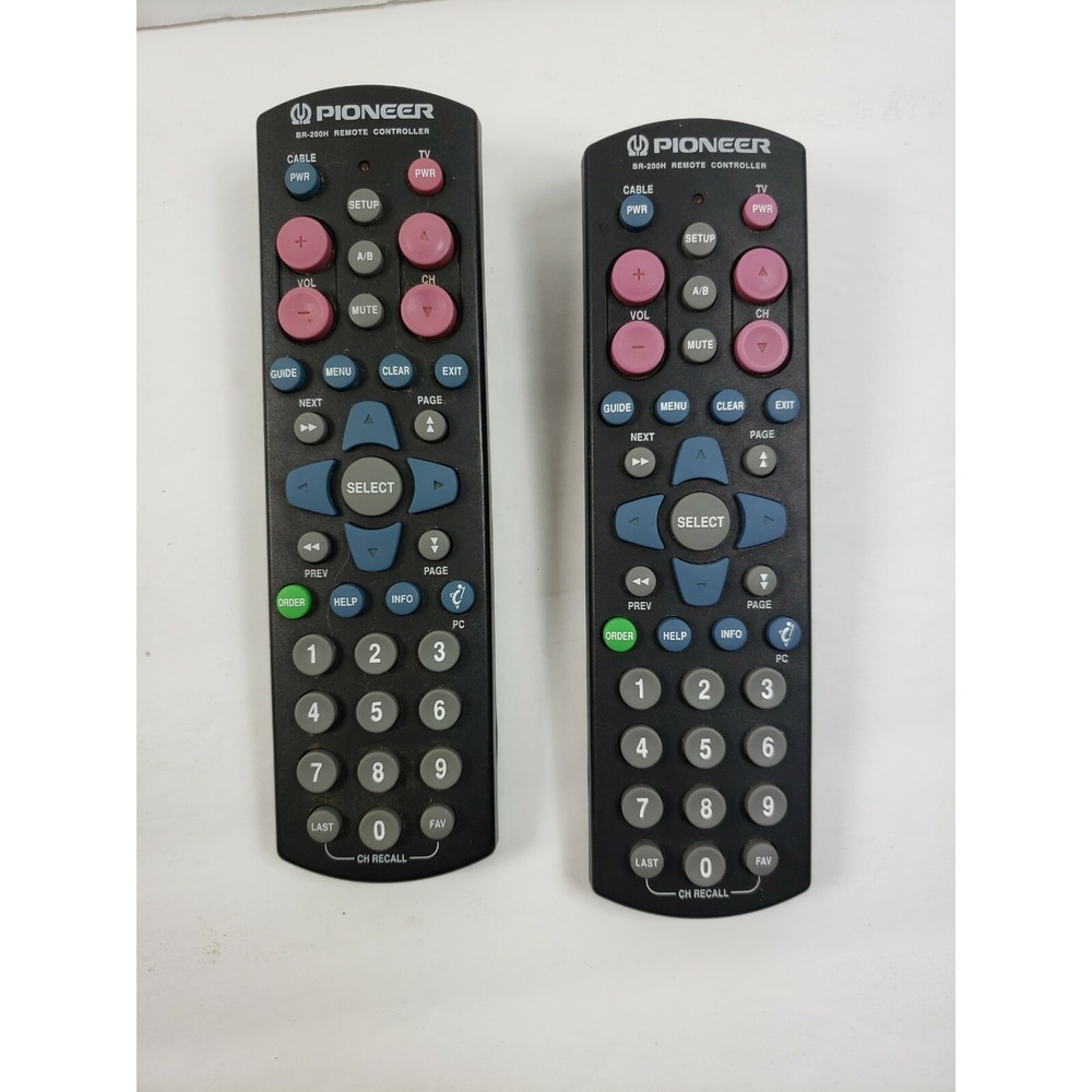 2 OEM Pioneer‎ TV/CABLE Remote Control BR-200H - Tested - P3